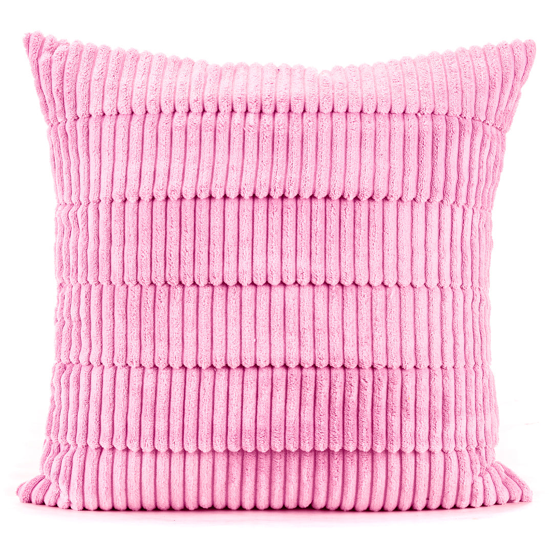 StripeFur Pink Fur Velvet Cushion Cover – 16x16 Inch Stylish Home Décor