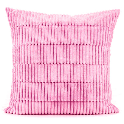 StripeFur Pink Fur Velvet Cushion Cover – 16x16 Inch Stylish Home Décor