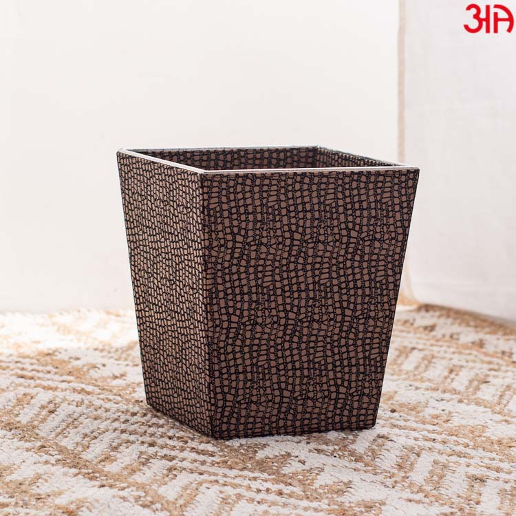 Brown Vegan Leather Dustbin