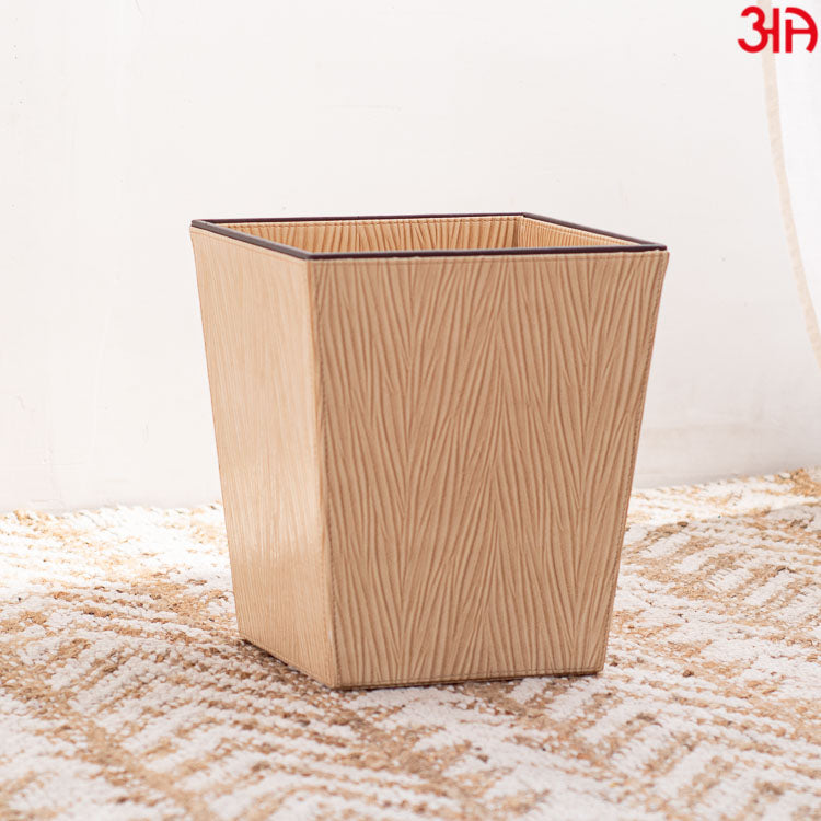 Beige Vegan Leather Dustbin