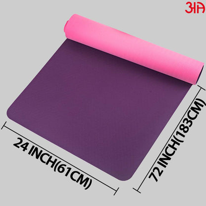 deep pink and purple yoga mat