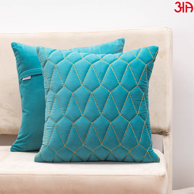 blue diamond design cushions