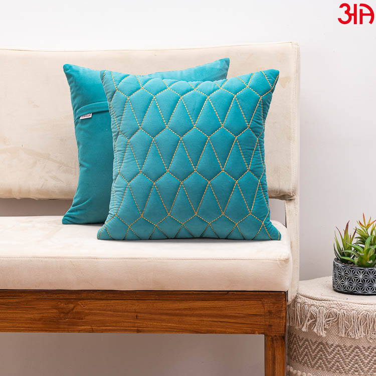 blue diamond design cushions 2