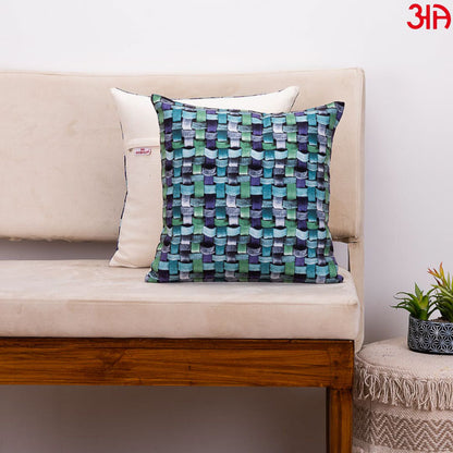 digital printed velvet cushion green2