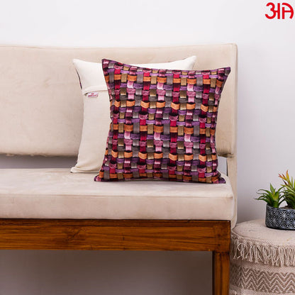 digital printed velvet cushion maroon