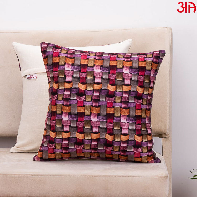 digital printed velvet cushion maroon2