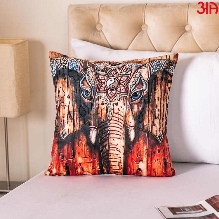 Elephant Mandala Design Cushion Cover