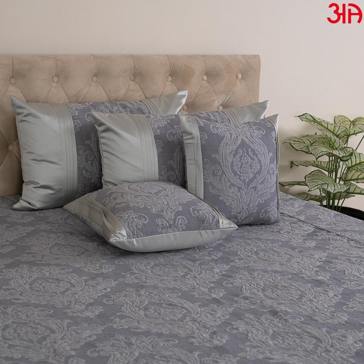 grey designer bed cover set2