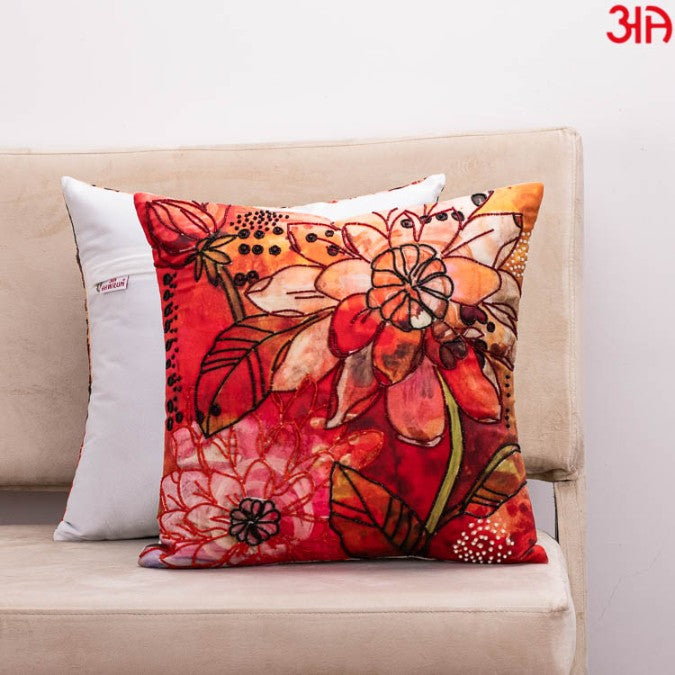 Flower Collage Design Cushion Cover