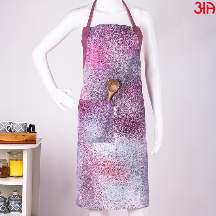 purple cotton apron