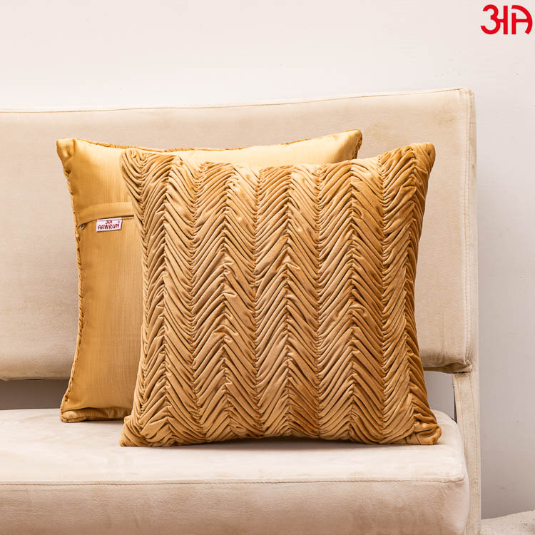 gold zig zag solid color cushion