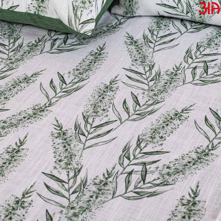 green white cotton bed cover3