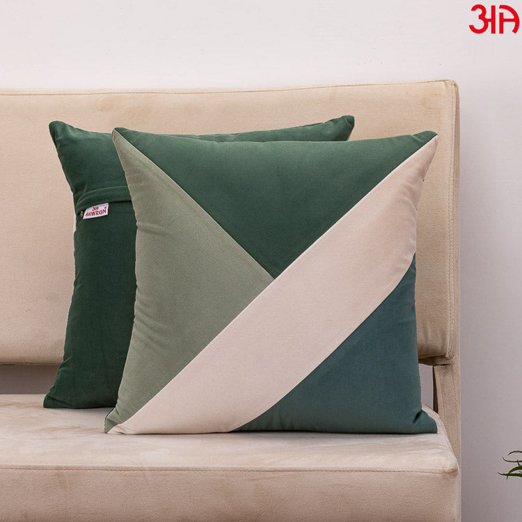 green triangle block cushion