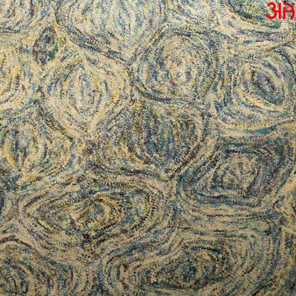 green abstract design woolen embossed carpet3