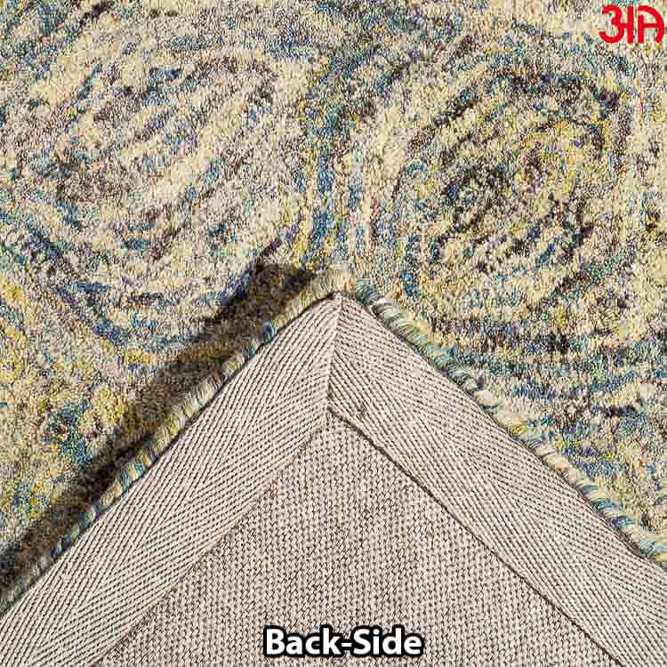 green abstract design woolen embossed carpet4