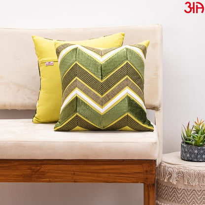 green zig zag pattern cushion2