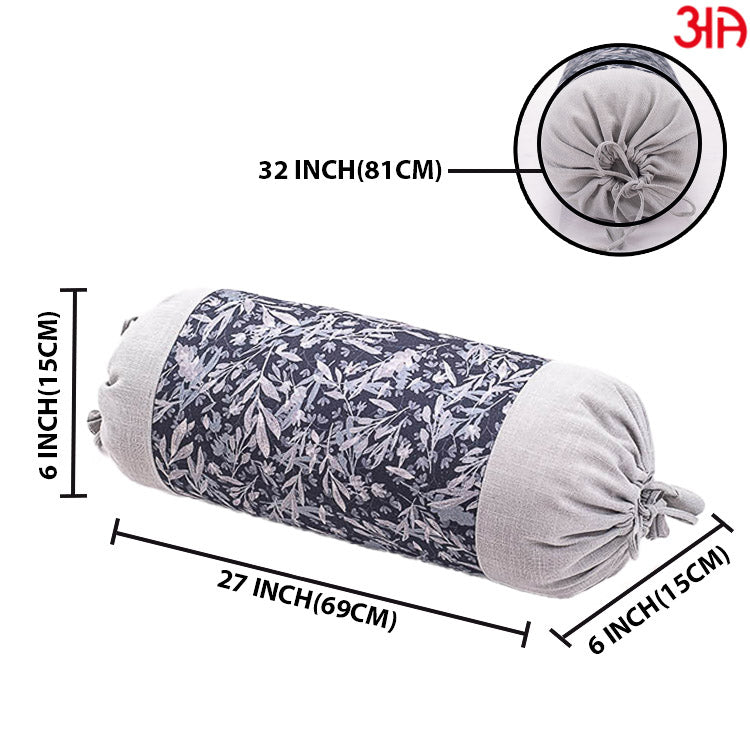 grey black bolster cover