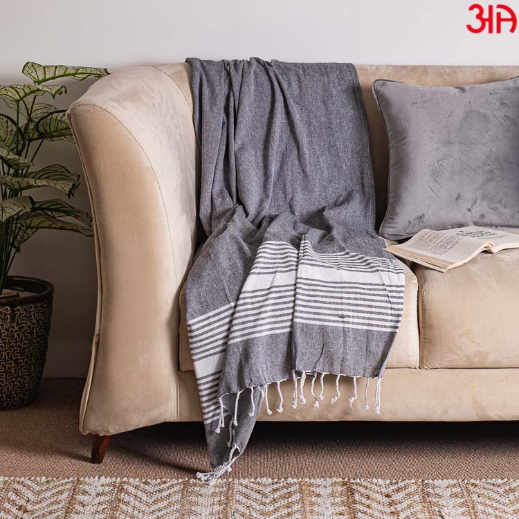 grey cotton throw for sofa4