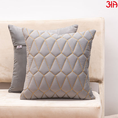 grey diamond design cushions