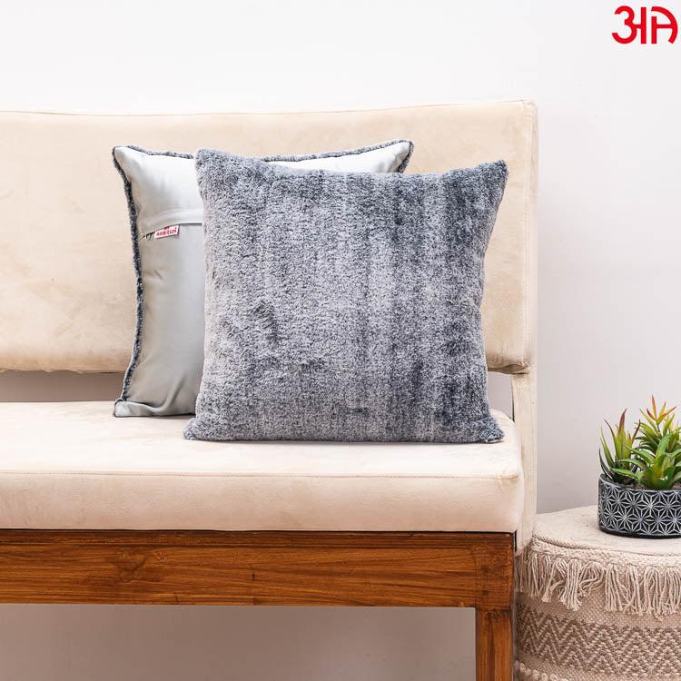 brown fur cushion cover grey2