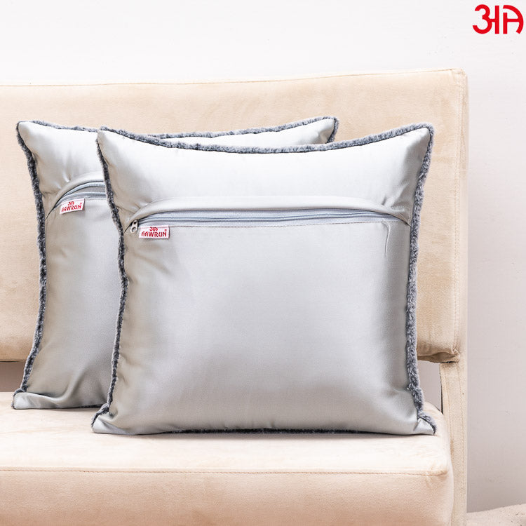 brown fur cushion cover grey4