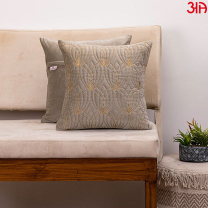 Grey Lotus Zari Cushions2