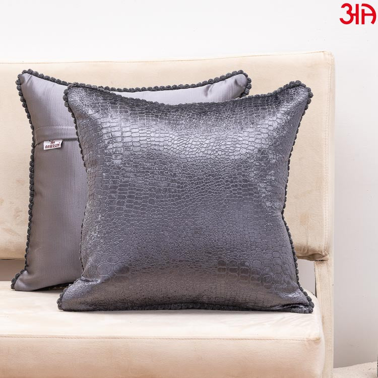 Grey Snake Skin Textured Cushion