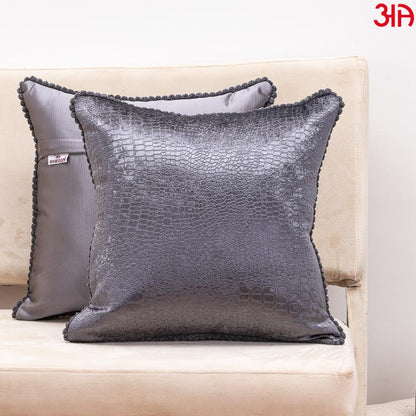 Grey Snake Skin Textured Cushion