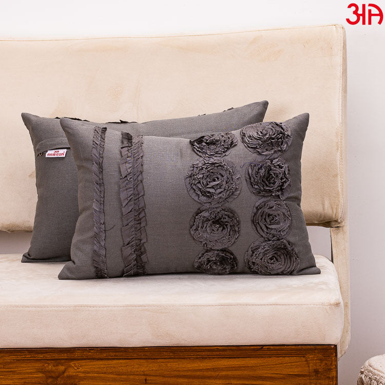 grey taffeta cushion cover