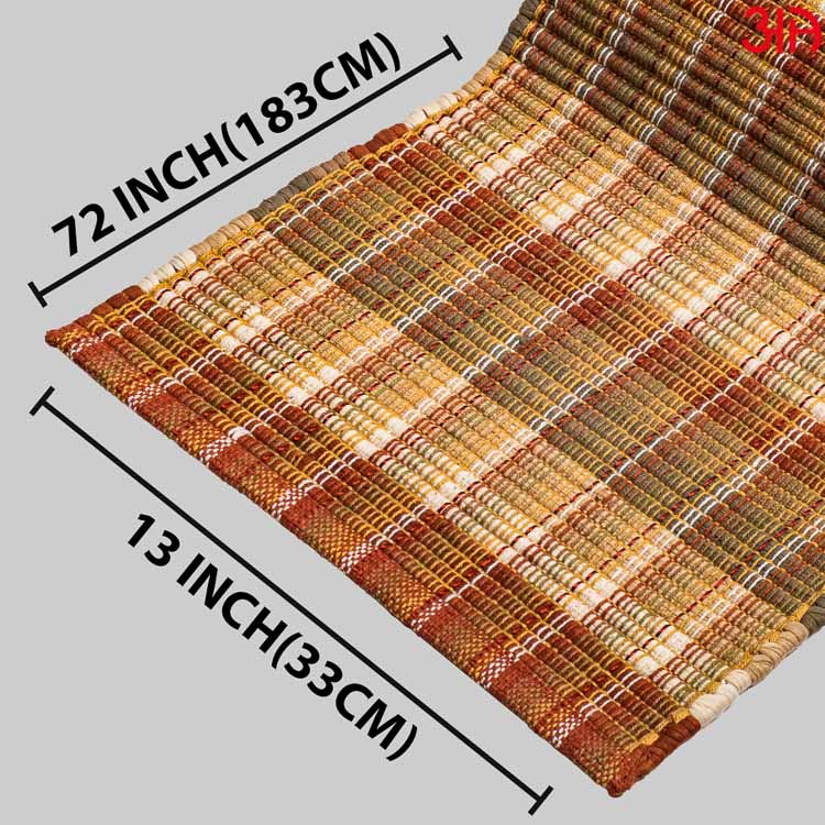 handloom cord table runner rust4