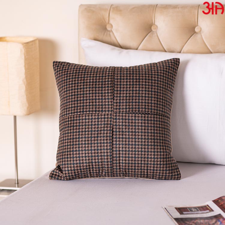 houndstooth brown cushion cover