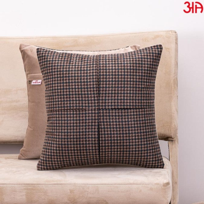 houndstooth brown cushion cover2