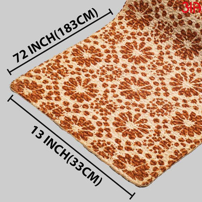 jute floral rust table runner4