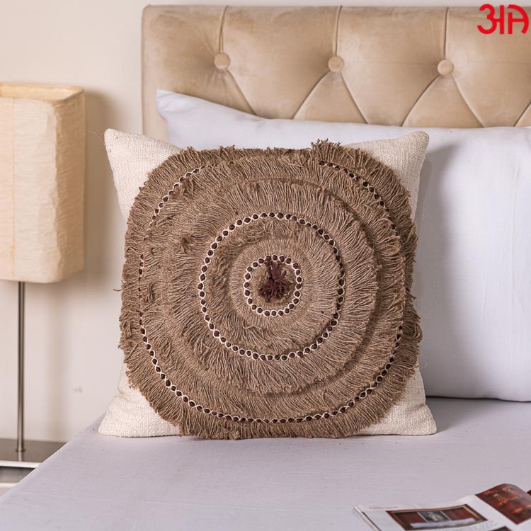 jute spiral handwork cushion cover