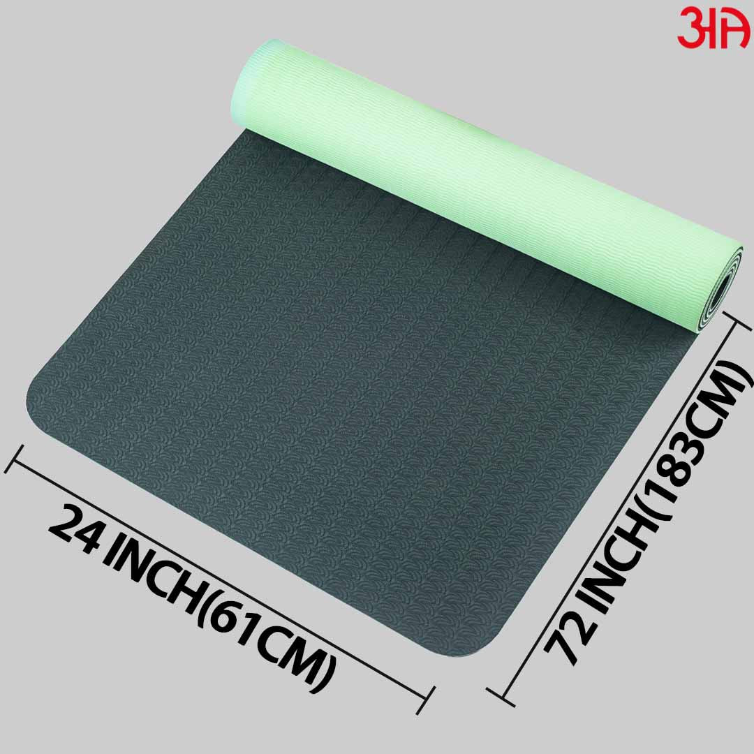 light green deep green reversible yoga mat