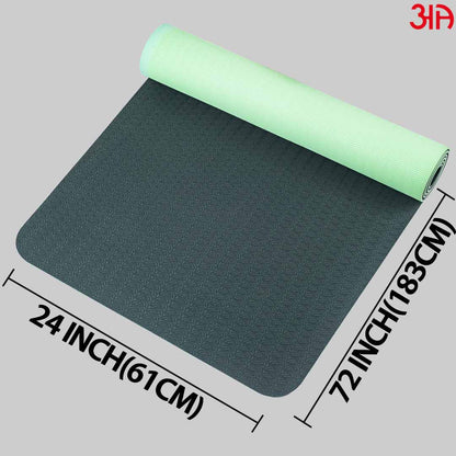 light green deep green reversible yoga mat