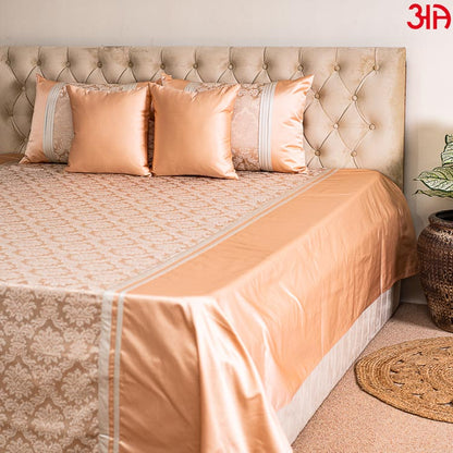 jacquard mix peach bed cover 4