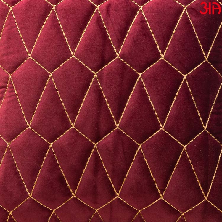 Luxurious Velvet Zari Diamond Cut Cushion Cover