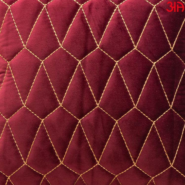 Premium Zari Diamond Cut Velvet Cushion Cover