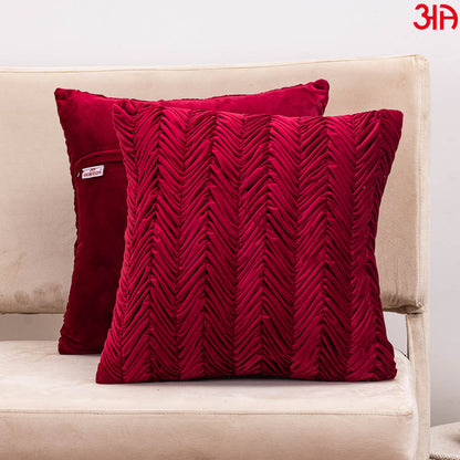 maroon zig zag solid color cushion