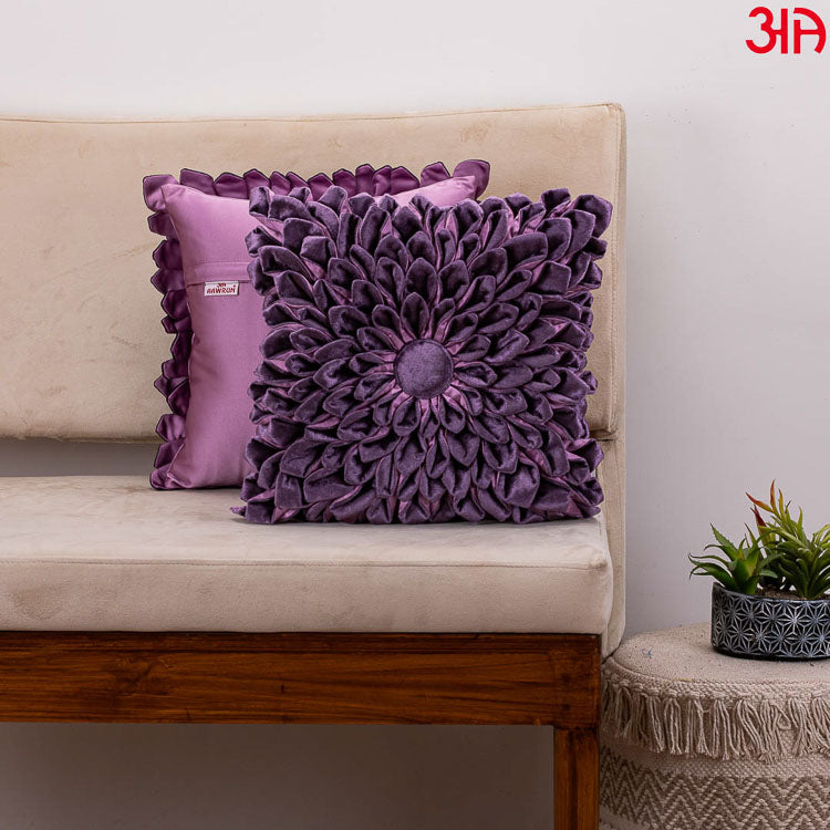 mauve sunflower cushion cover2