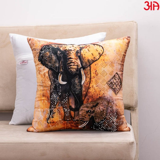 mother elephant design cushion cover2