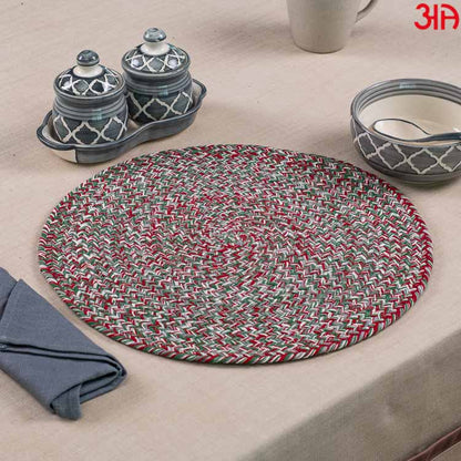 Jute Cotton Mix Round Table Mat