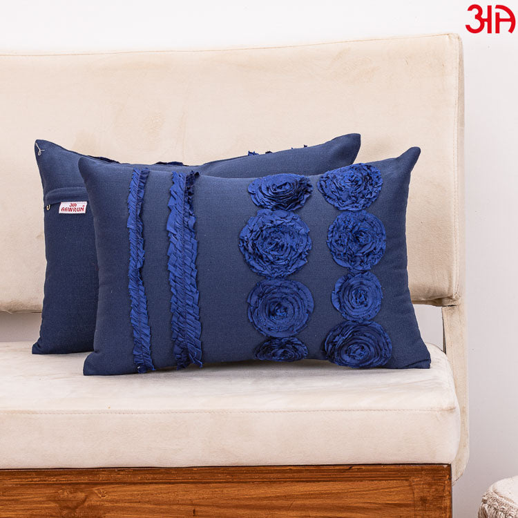navy blue taffeta cushion cover