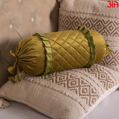 olive bolster cover for bed room decor