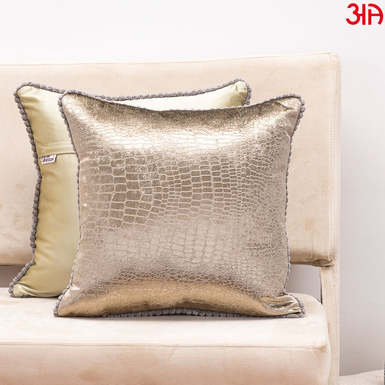 Olive Snake Skin Textured Cushion