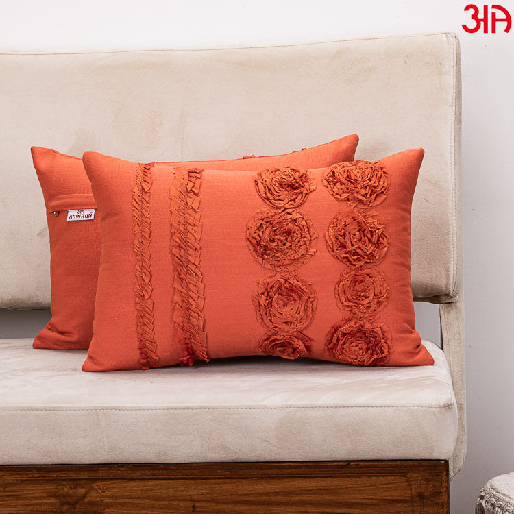 orange taffeta cushion cover