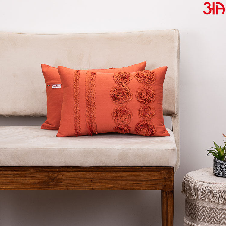 orange taffeta cushion cover2