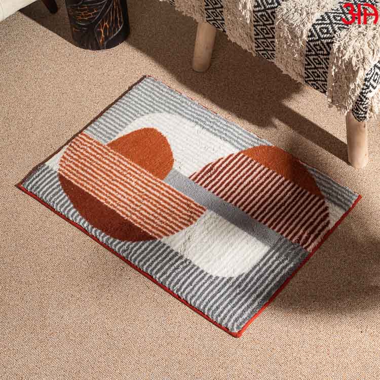 orange white stripe doormat soft