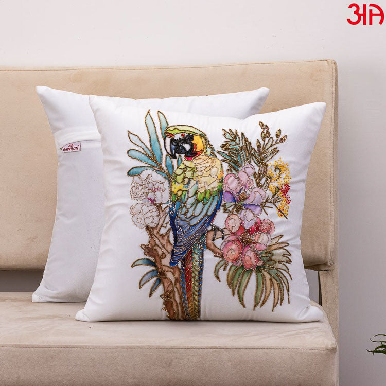 parrot design cushion cover